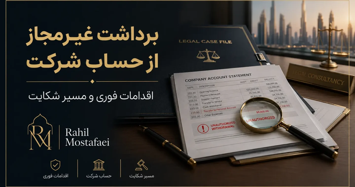 برداشت غیرمجاز از حساب شرکت توسط شریک؛ اقدامات فوری و مسیر شکایت